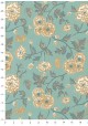 "Papier de coton" Floralies or et gris fond bleu (55x76)