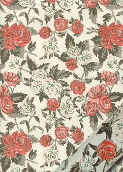 "Papier de coton" les roses pailletées (55x76)