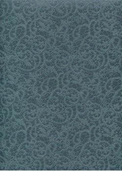 Simili cuir "Damas" (17X100) dentelle mat bleu gris