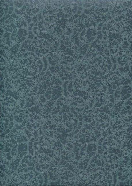 Simili cuir "Damas" (32x35) dentelle mat bleu gris