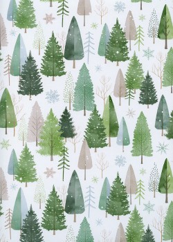 Foret de sapins fond blanc (68,5x98)