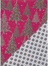 Recto verso "Sapins fond fushia / étoiles grises" (68x98)