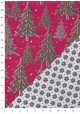 Recto verso "Sapins fond fushia / étoiles grises" (68x98)