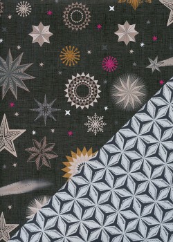 Recto verso "Pluie d'étoiles / étoiles blanches fond noir" (68x98)