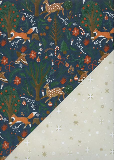 Les animaux sauvages fond bleu marine (68x98)