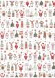 Papier Turnowsky l'univers du père Noël réhaussé or (50x70)