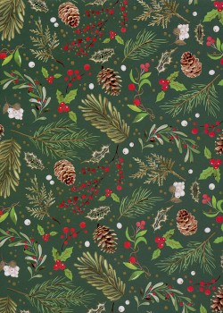 Baies et pommes de pin de Noël (49,5x68)