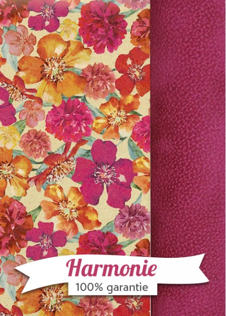 HARMONIE DUO La floraison ambiance orange et rose fond beige