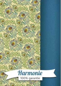 HARMONIE DUO Plumes de paon vertes et bleues