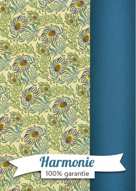 HARMONIE DUO Plumes de paon vertes et bleues