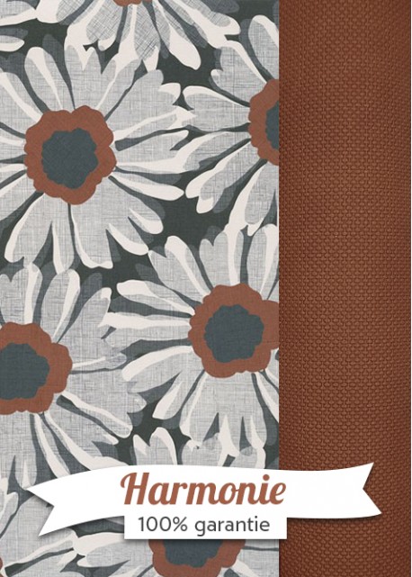 HARMONIE DUO Les marguerites grises sur fond noir