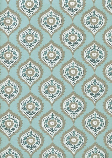 "Papier de coton" Palais d'orient fond bleu (55x76)
