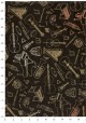 Lokta les instruments de musique or argent et cuivre (50x75)