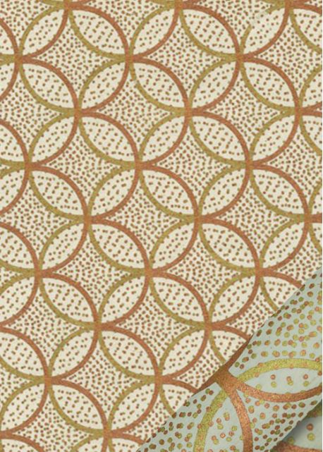 Lokta cercles entrelacés or et cuivre (50x75)