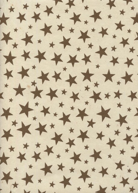 Lokta pluie d'étoiles brunes fond naturel (50x75)