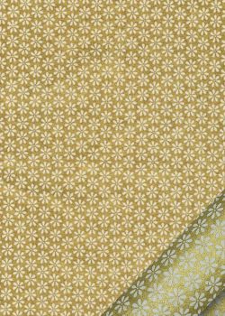 Lokta mini paquerettes ton naturel fond or (50x75)