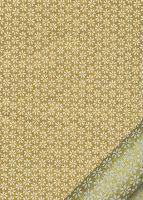 Lokta mini paquerettes ton naturel fond or (50x75)