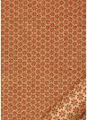 Lokta mini paquerettes rouges fond or (50x75)