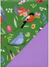 Recto verso "Les oiseaux fond vert / uni violine" (50x70)