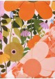 Recto verso "Fleurs stylisées fond jaune / floral corail" (50x70)