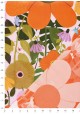 Recto verso "Fleurs stylisées fond jaune / floral corail" (50x70)