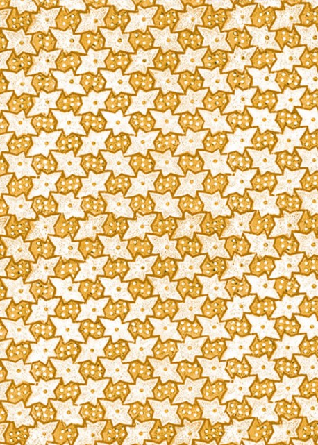 Etoiles écrues sur fond ocre