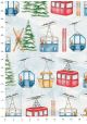 Les skis et télécabines au sport d'hiver (70x100)
