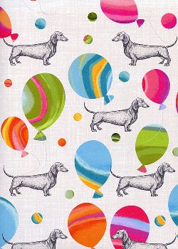 Les Teckels et ballons multicolores (68x98)