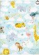 Les animaux dans les nuages ambiance bleue (68x98)