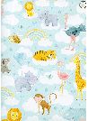 Les animaux dans les nuages ambiance bleue (68x98)