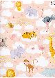 Les animaux dans les nuages ambiance rose (68x98)