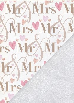 Recto verso "Mrs & Mr/ floral blanc" (68x98)