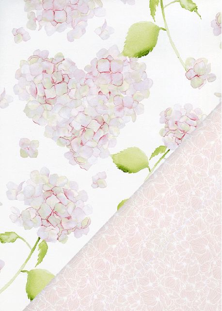 Recto verso "Rhododendrons et cœurs / floral pastel" (68x98)