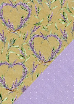 Cœurs de lavande / pois blancs fond lavande