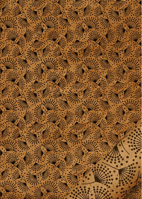 "Japonica" noir fond doré (50x70)