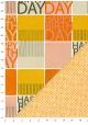 Recto verso "Happy birthday graphique / pois jaune et orange (68x98)