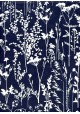 Fleurs des champs blanc fond bleu nuit