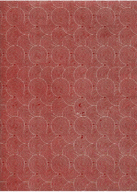Méandres blanc fond rouge