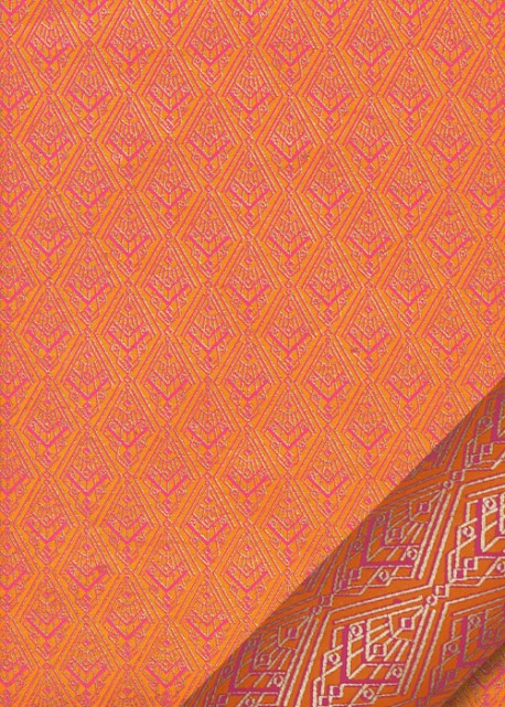 Art déco doré fond mandarine (50x70)
