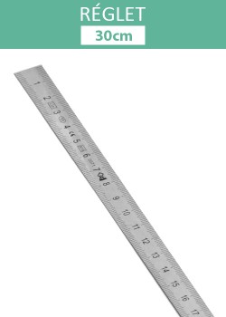 Réglet en acier inoxydable 30cm (larg 1.3cm)