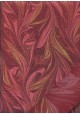 Marbled 2 tons grenat rehaussé doré (50x70)