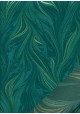 Marbled 2 tons de vert rehaussé doré (50x70)