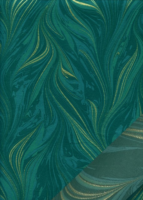 Marbled 2 tons de vert rehaussé doré (50x70)
