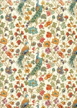 Les paons dans les fleurs